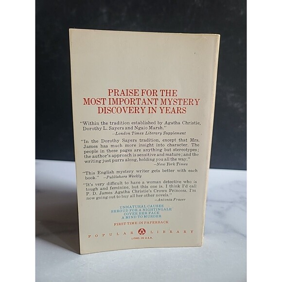 An Unsuitable Job for a Woman by P. D. James / 1972 Paperback Mystery - Picture 9 of 10